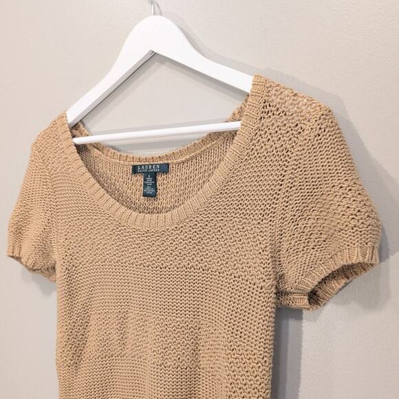 Ralph Lauren Sweater Top Beige Classic Traditional Retro Chic - Size S - Picture 3 of 6